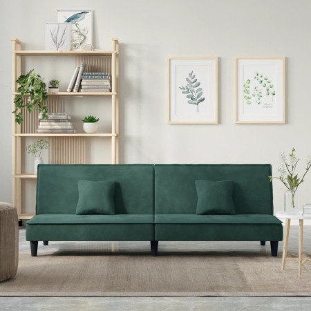 vidaXL Schlafsofa Dunkelgrün Samt