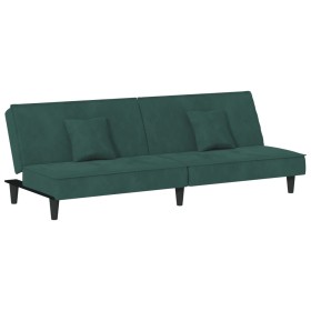 vidaXL Schlafsofa Dunkelgrün Samt