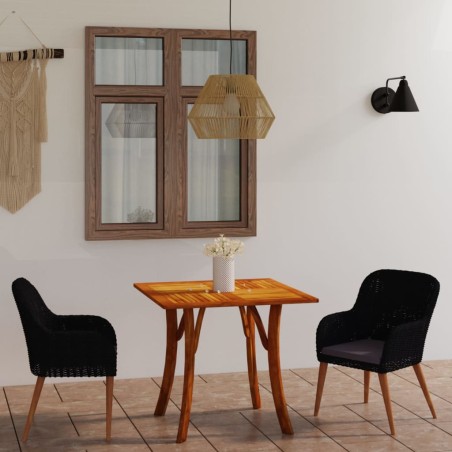 3-tlg. Garten-Essgruppe Schwarz