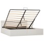 vidaXL Bett mit Bettkasten Hydraulisch LED Weiß Kunstleder 180x200 cm vidaXL Bett mit Bettkasten Hydraulisch LED Weiß Kunstleder 180x200 cm