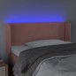 vidaXL LED Kopfteil Rosa 83x16x78/88 cm Samt
