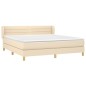 vidaXL Boxspringbett mit Matratze Creme 160x200 cm Stoff vidaXL Boxspringbett mit Matratze Creme 160x200 cm Stoff