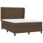 vidaXL Boxspringbett mit Matratze Dunkelbraun 140x200 cm Stoff vidaXL Boxspringbett mit Matratze Dunkelbraun 140x200 cm Stoff
