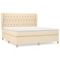 vidaXL Boxspringbett mit Matratze Creme 160x200 cm Stoff vidaXL Boxspringbett mit Matratze Creme 160x200 cm Stoff