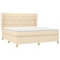 vidaXL Boxspringbett mit Matratze Creme 160x200 cm Stoff vidaXL Boxspringbett mit Matratze Creme 160x200 cm Stoff