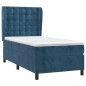 vidaXL Boxspringbett mit Matratze Dunkelblau 90x190 cm Samt vidaXL Boxspringbett mit Matratze Dunkelblau 90x190 cm Samt