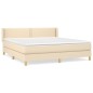 vidaXL Boxspringbett mit Matratze Creme 160x200 cm Stoff vidaXL Boxspringbett mit Matratze Creme 160x200 cm Stoff