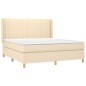 vidaXL Boxspringbett mit Matratze Creme 160x200 cm Stoff vidaXL Boxspringbett mit Matratze Creme 160x200 cm Stoff