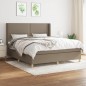 vidaXL Boxspringbett mit Matratze Taupe 160x200 cm Stoff vidaXL Boxspringbett mit Matratze Taupe 160x200 cm Stoff