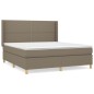 vidaXL Boxspringbett mit Matratze Taupe 160x200 cm Stoff vidaXL Boxspringbett mit Matratze Taupe 160x200 cm Stoff