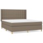 vidaXL Boxspringbett mit Matratze Taupe 160x200 cm Stoff vidaXL Boxspringbett mit Matratze Taupe 160x200 cm Stoff