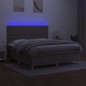 vidaXL Boxspringbett mit Matratze & LED Taupe 180x200 cm Stoff vidaXL Boxspringbett mit Matratze & LED Taupe 180x200 cm Stoff