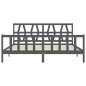 Massivholzbett mit Kopfteil Grau 200x200 cm Massivholzbett mit Kopfteil Grau 200x200 cm