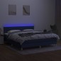 vidaXL Boxspringbett mit Matratze & LED Creme 160x200 cm Stoff vidaXL Boxspringbett mit Matratze & LED Creme 160x200 cm Stoff