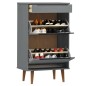 vidaXL Schuhschrank MOLDE Grau 59,5x35x103 cm Massivholz Kiefer vidaXL Schuhschrank MOLDE Grau 59,5x35x103 cm Massivholz Kiefer