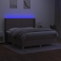 vidaXL Boxspringbett mit Matratze & LED Taupe 160x200 cm Stoff vidaXL Boxspringbett mit Matratze & LED Taupe 160x200 cm Stoff
