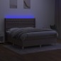 vidaXL Boxspringbett mit Matratze & LED Taupe 160x200 cm Stoff vidaXL Boxspringbett mit Matratze & LED Taupe 160x200 cm Stoff