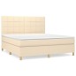 vidaXL Boxspringbett mit Matratze Creme 160x200 cm Stoff vidaXL Boxspringbett mit Matratze Creme 160x200 cm Stoff