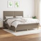 vidaXL Boxspringbett mit Matratze Taupe 160x200 cm Stoff vidaXL Boxspringbett mit Matratze Taupe 160x200 cm Stoff