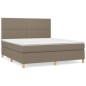 vidaXL Boxspringbett mit Matratze Taupe 160x200 cm Stoff vidaXL Boxspringbett mit Matratze Taupe 160x200 cm Stoff