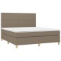 vidaXL Boxspringbett mit Matratze Taupe 160x200 cm Stoff vidaXL Boxspringbett mit Matratze Taupe 160x200 cm Stoff