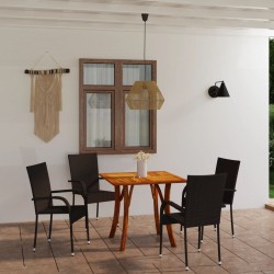 5-tlg. Garten-Essgruppe Braun