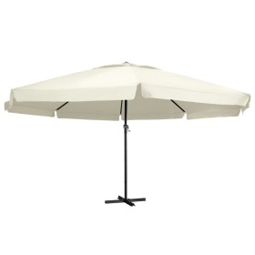 vidaXL Sonnenschirm mit Aluminium-Mast 600 cm Sandweiß 