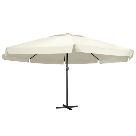 vidaXL Sonnenschirm mit Aluminium-Mast 600 cm Sandweiß 