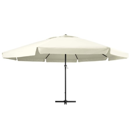 vidaXL Sonnenschirm mit Aluminium-Mast 600 cm Sandweiß 