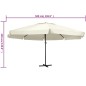 vidaXL Sonnenschirm mit Aluminium-Mast 600 cm Sandweiß vidaXL Sonnenschirm mit Aluminium-Mast 600 cm Sandweiß