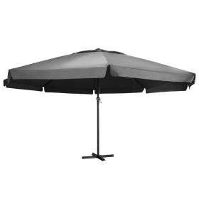 vidaXL Sonnenschirm mit Aluminium-Mast 600 cm Anthrazit 