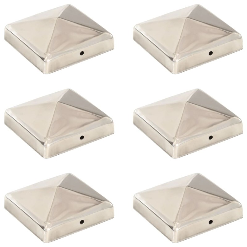 vidaXL Pfostenkappen 6 Stk. Pyramide Edelstahl 91 x 91 mm vidaXL Pfostenkappen 6 Stk. Pyramide Edelstahl 91 x 91 mm