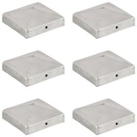 vidaXL Pfostenkappen 6 Stk. Pyramide Verzinktes Metall 91 x 91 mm  
