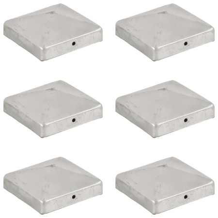vidaXL Pfostenkappen 6 Stk. Pyramide Verzinktes Metall 91 x 91 mm  