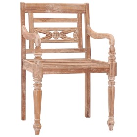 vidaXL Batavia-Stühle 2 Stk. Massivholz Teak Getüncht