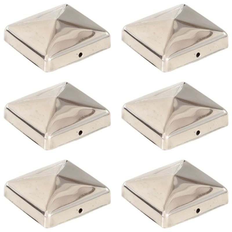 vidaXL Pfostenkappen 6 Stk. Pyramide Edelstahl 71 x 71 mm vidaXL Pfostenkappen 6 Stk. Pyramide Edelstahl 71 x 71 mm