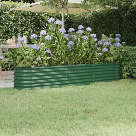 vidaXL Hochbeet Pulverbeschichteter Stahl 224x40x36 cm Grün