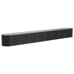 vidaXL Hochbeet Pulverbeschichteter Stahl 332x40x36 cm Anthrazit
