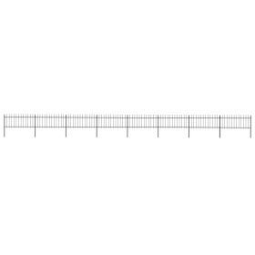 vidaXL Gartenzaun mit Speerspitzen Stahl 13,6 x 0,8 m Schwarz