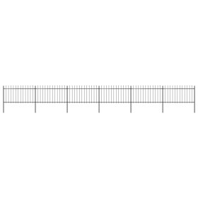vidaXL Gartenzaun mit Speerspitzen Stahl 10,2 x 1 m Schwarz