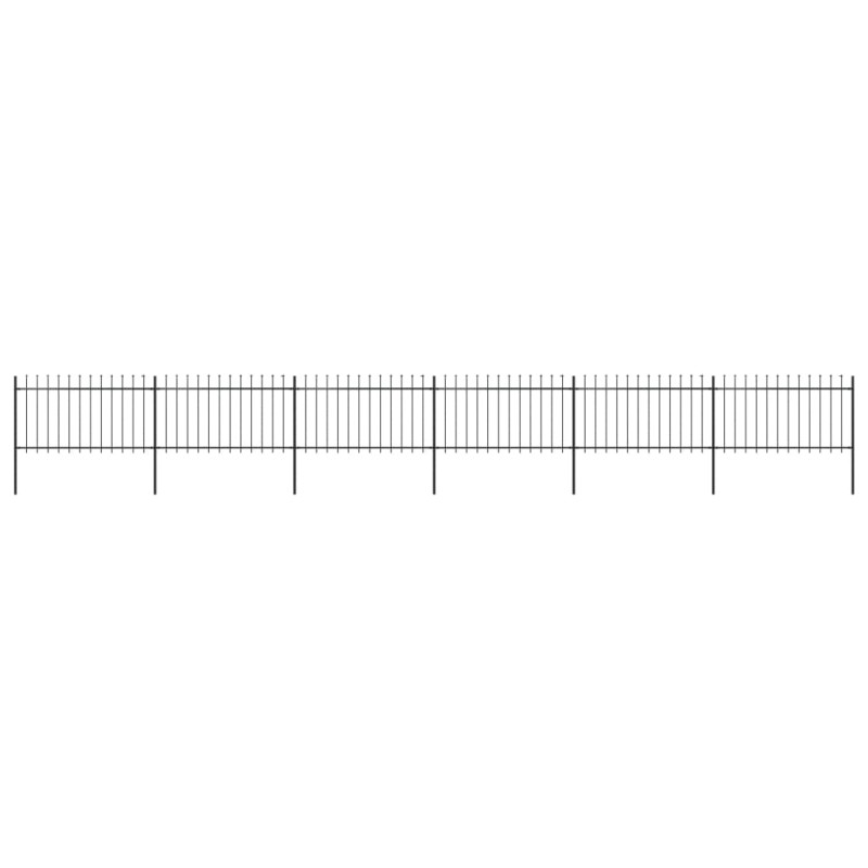 vidaXL Gartenzaun mit Speerspitzen Stahl 10,2 x 1 m Schwarz vidaXL Gartenzaun mit Speerspitzen Stahl 10,2 x 1 m Schwarz