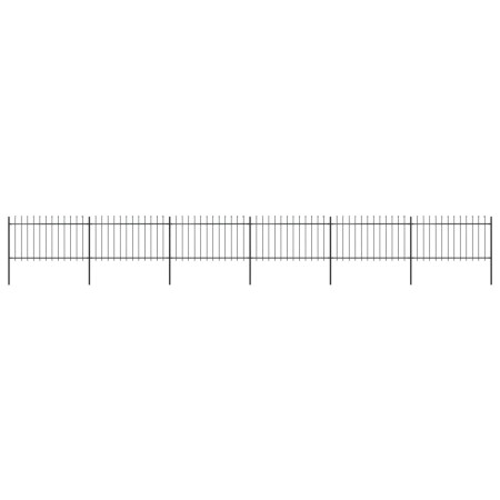 vidaXL Gartenzaun mit Speerspitzen Stahl 10,2 x 1 m Schwarz