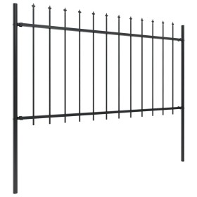 vidaXL Gartenzaun mit Speerspitzen Stahl 10,2 x 1 m Schwarz