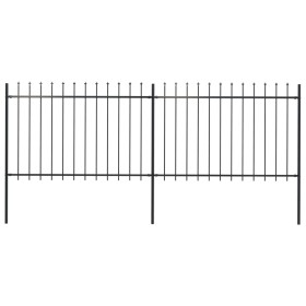 vidaXL Gartenzaun mit Speerspitzen Stahl 3,4 x 1,2 m Schwarz