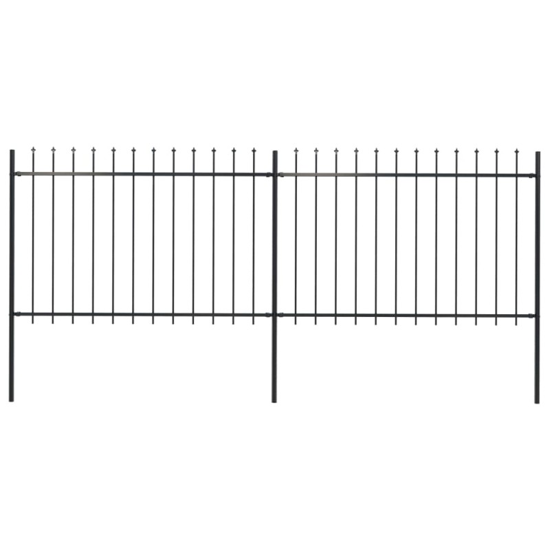 vidaXL Gartenzaun mit Speerspitzen Stahl 3,4 x 1,2 m Schwarz vidaXL Gartenzaun mit Speerspitzen Stahl 3,4 x 1,2 m Schwarz