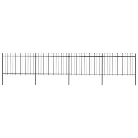 vidaXL Gartenzaun mit Speerspitzen Stahl 6,8 x 1,2 m Schwarz