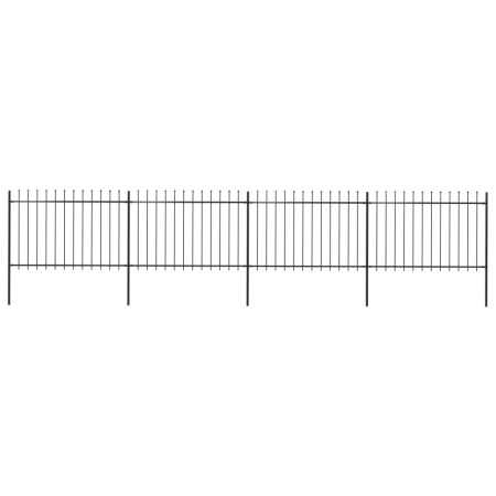 vidaXL Gartenzaun mit Speerspitzen Stahl 6,8 x 1,2 m Schwarz