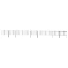 vidaXL Gartenzaun mit Speerspitzen Stahl 15,3 x 1,2 m Schwarz