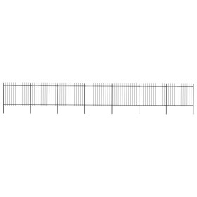vidaXL Gartenzaun mit Speerspitzen Stahl 11,9 x 1,5 m Schwarz