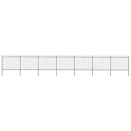 vidaXL Gartenzaun mit Speerspitzen Stahl 11,9 x 1,5 m Schwarz